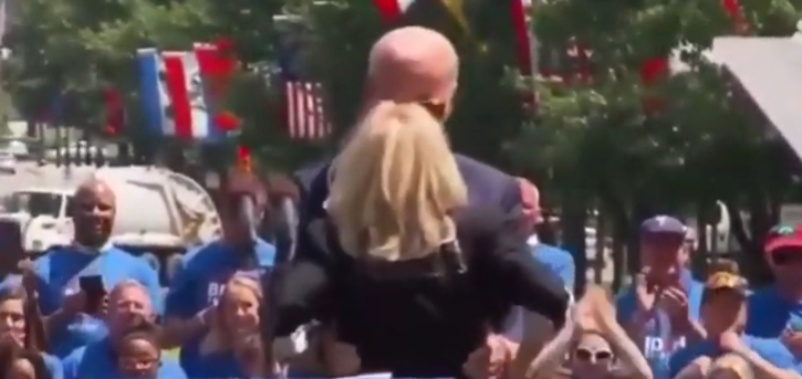 Joe Biden Creeps Out His Own Wife, Watch Her Forcefully 