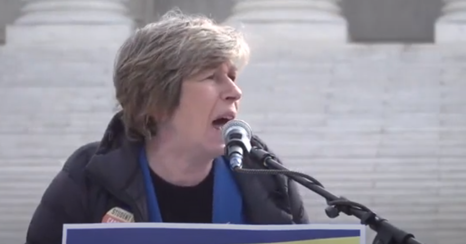 Student Handouts: Teacher Union Nut Loses Her Sh*t Outside Of Supreme Court
