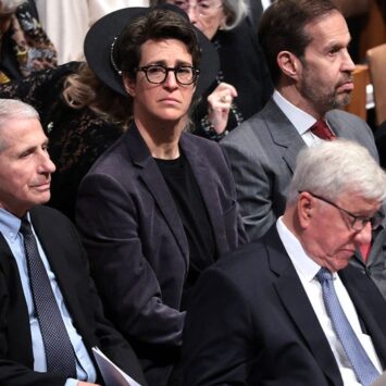 Maddow Seen At Funeral