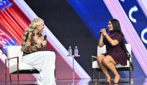 Minaj Gives Remarks At Turning Point Event