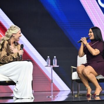 Minaj Gives Remarks At Turning Point Event